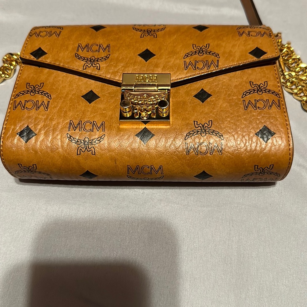New mcm crossbody tan color